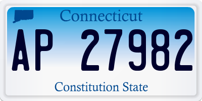 CT license plate AP27982