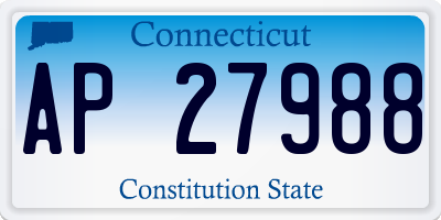 CT license plate AP27988