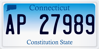 CT license plate AP27989