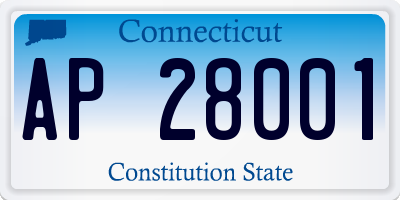 CT license plate AP28001