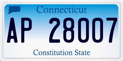 CT license plate AP28007