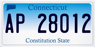 CT license plate AP28012