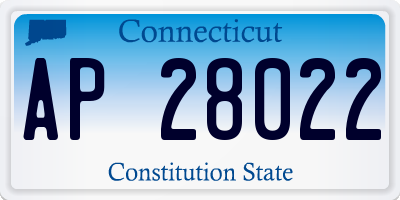 CT license plate AP28022