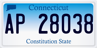 CT license plate AP28038