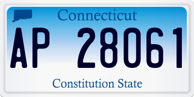 CT license plate AP28061