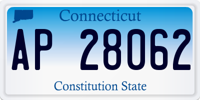 CT license plate AP28062