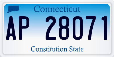 CT license plate AP28071