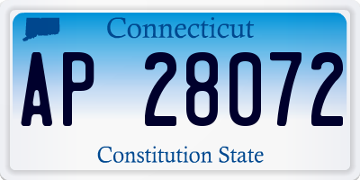 CT license plate AP28072