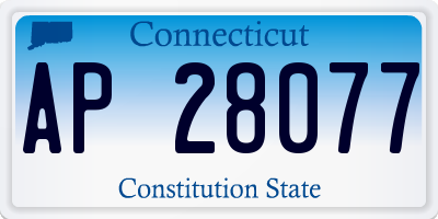 CT license plate AP28077