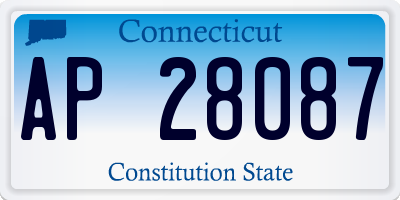 CT license plate AP28087