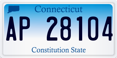 CT license plate AP28104