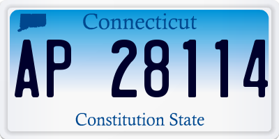 CT license plate AP28114