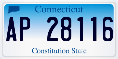 CT license plate AP28116