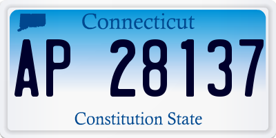 CT license plate AP28137