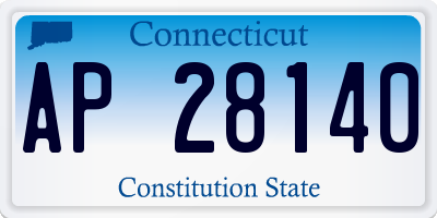 CT license plate AP28140