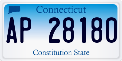 CT license plate AP28180