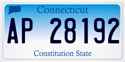 CT license plate AP28192