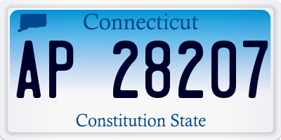 CT license plate AP28207