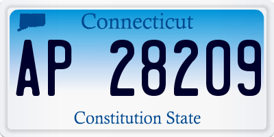 CT license plate AP28209