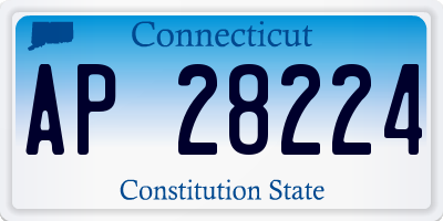 CT license plate AP28224