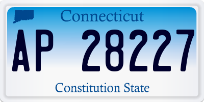 CT license plate AP28227