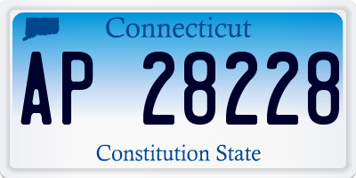 CT license plate AP28228