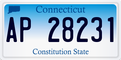 CT license plate AP28231