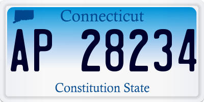 CT license plate AP28234