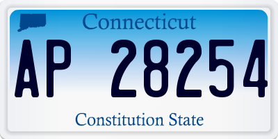 CT license plate AP28254