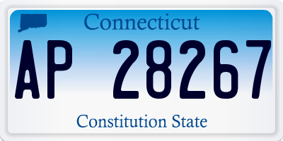 CT license plate AP28267