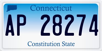 CT license plate AP28274