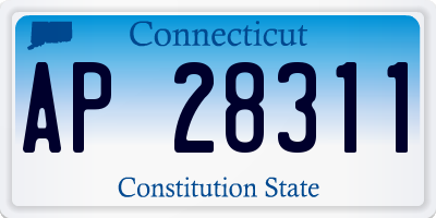 CT license plate AP28311