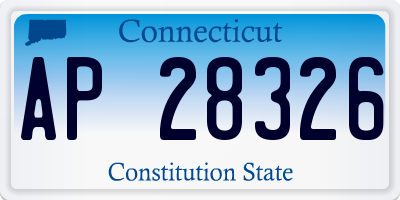 CT license plate AP28326