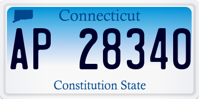CT license plate AP28340