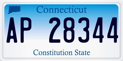 CT license plate AP28344