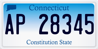 CT license plate AP28345