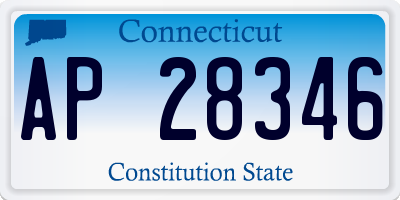 CT license plate AP28346