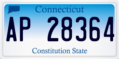 CT license plate AP28364