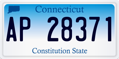 CT license plate AP28371