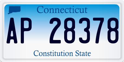 CT license plate AP28378