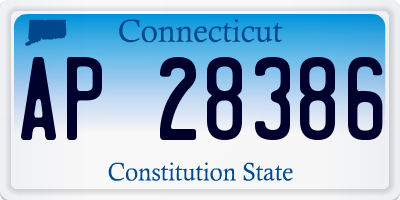 CT license plate AP28386