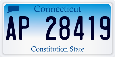 CT license plate AP28419