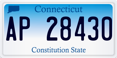 CT license plate AP28430