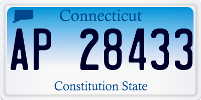 CT license plate AP28433