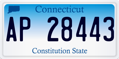CT license plate AP28443