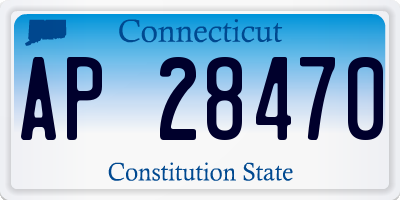 CT license plate AP28470