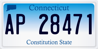 CT license plate AP28471