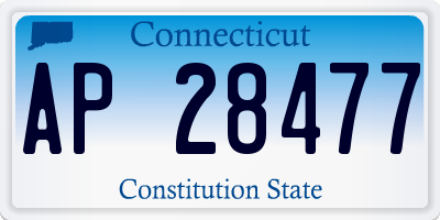 CT license plate AP28477