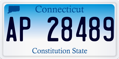 CT license plate AP28489