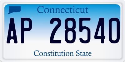 CT license plate AP28540